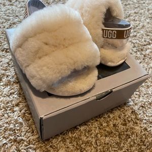 Lightly worn fuzzy slippers